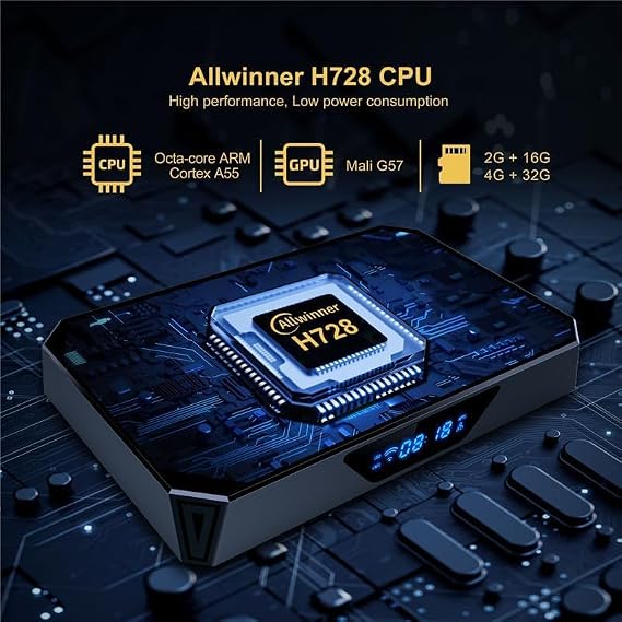 Android 14.0 TV Box, X96Q PRO+1 Tv Box ROM H728 Quad Core 64-Bit Support HD 4K/ 3D/ H.265 Ethernet 2.4/5G Dual Wifi 10/100M BT 5.0 Set Top Box,4GB+64GB