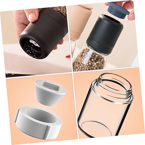 Miniatura 2 de jojofuny Molinillo de pimienta manual 2 unids pimienta manual de pimienta comino botella de vidrio trituradora de pimienta salero de vidrio abrader