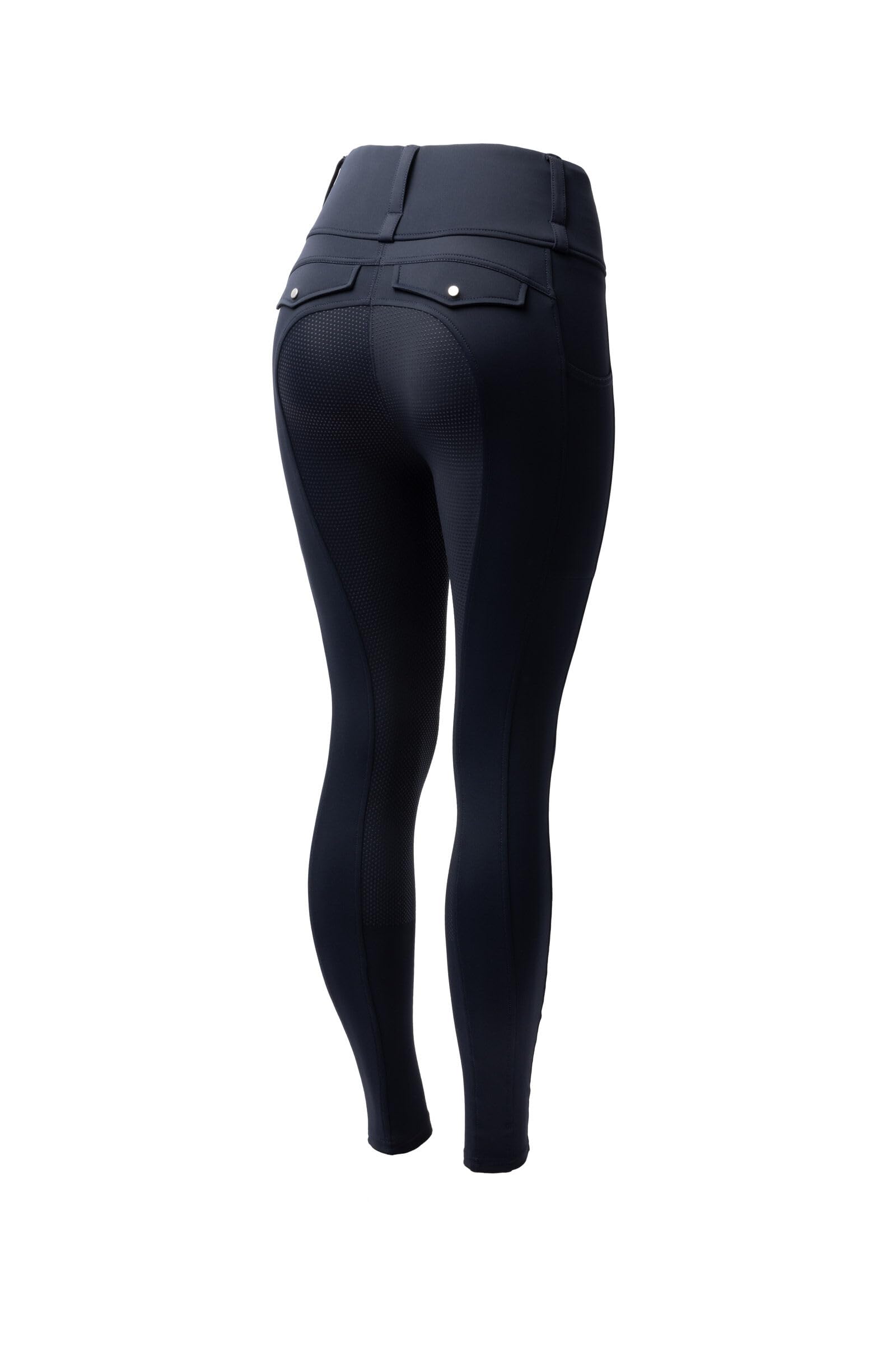 HORZE Damen Reitleggings Anya mit Vollbesatz – Atmungsaktive Reithose mit Silikon-Grip, Handytaschen & Gürtelschlaufen – Bequeme & Pflegeleichte Reitleggings für Training & Alltag, blau, 40
