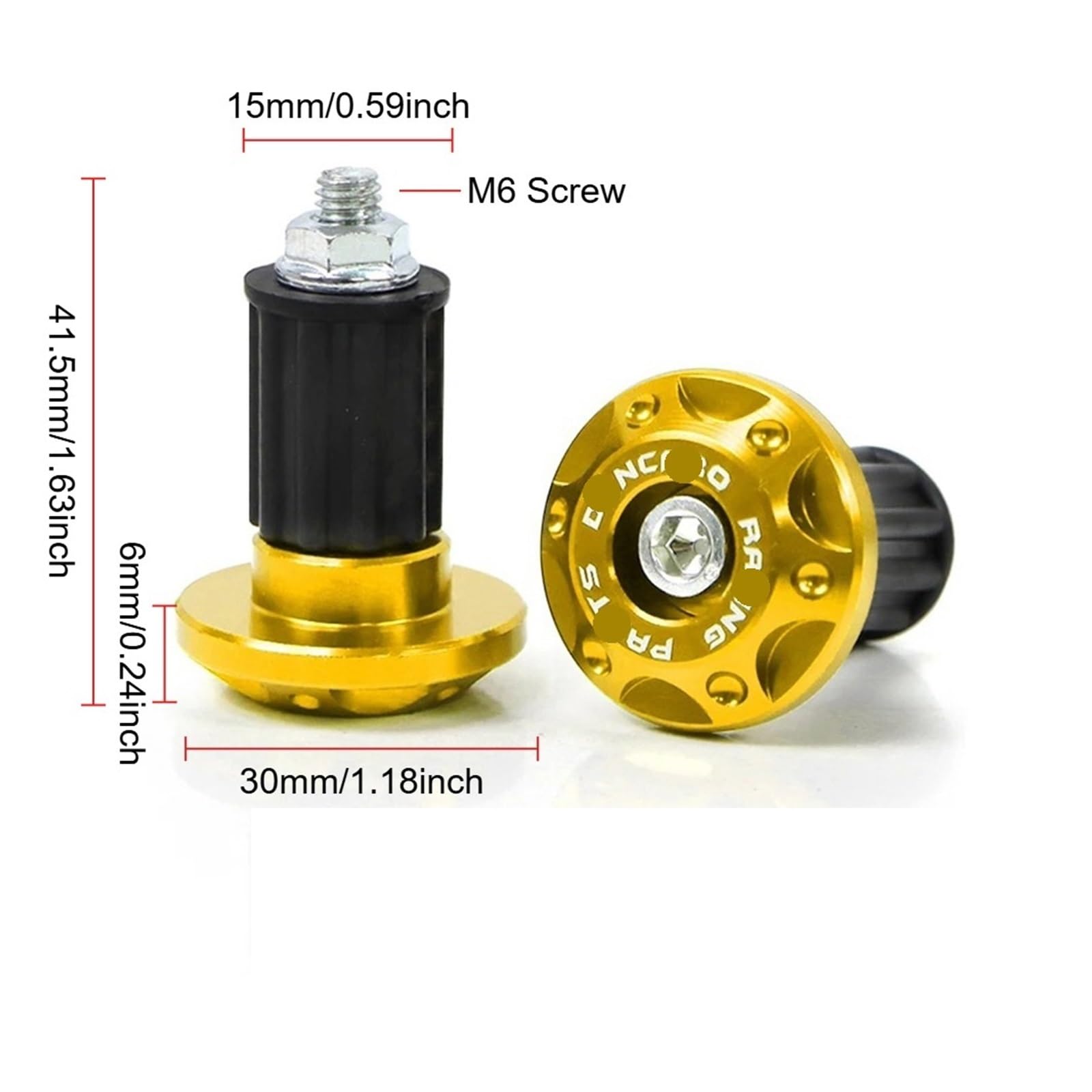 Tapón De Manillar Motocicleta 2, Cm, Personalizado para Tapones Equilibrio Motocicletas, Scooters Y Manillar Barra Deslizador