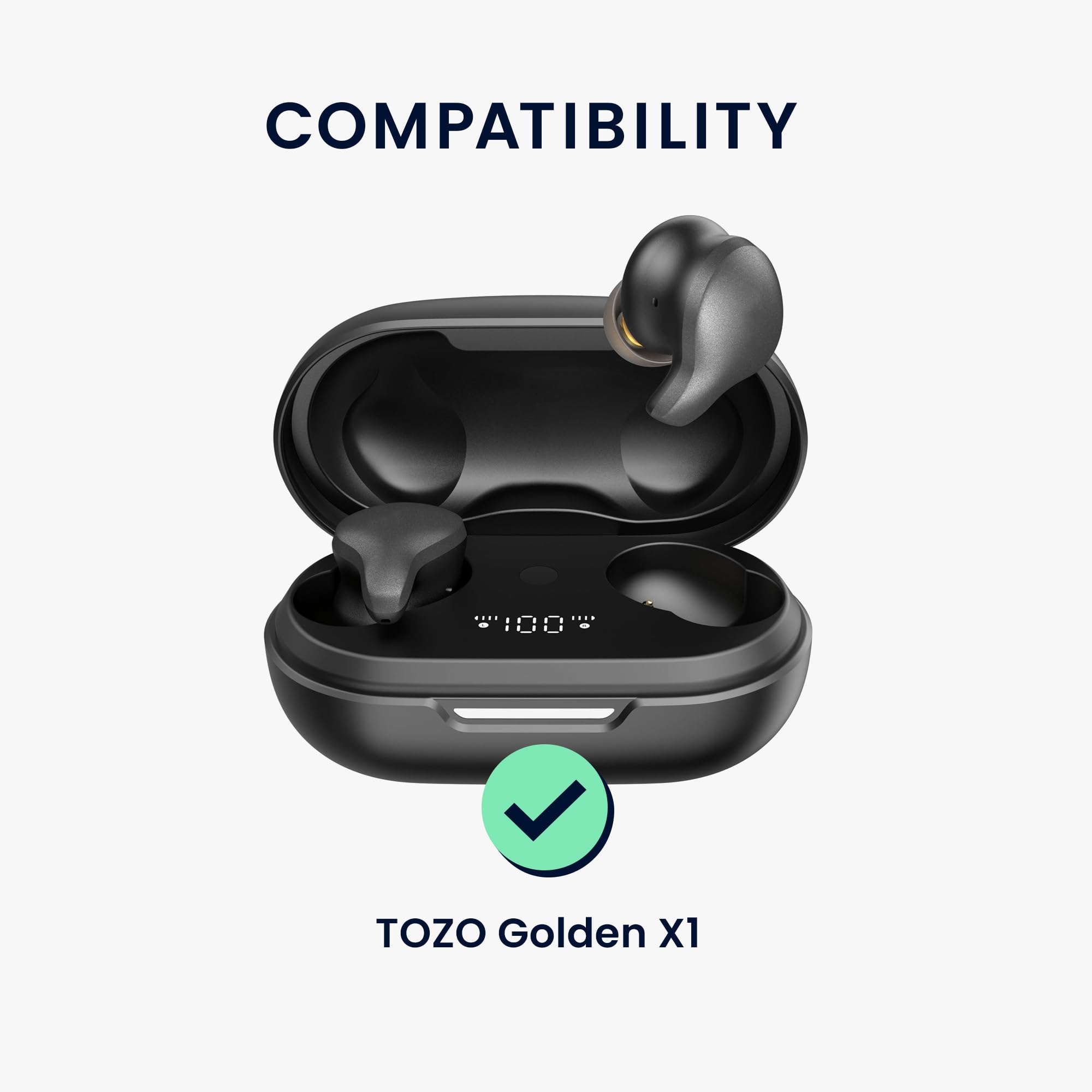 kwmobile Silicone Cover Compatible with TOZO Golden X1 - Case Cover Stick-On Skin with Clip - Dark Green - Image 2