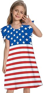 Girls Flutter Sleeve Dresses 3D Printed Summer Casual Party School Dresses for 5-12 Years Kids Girl - Buy now