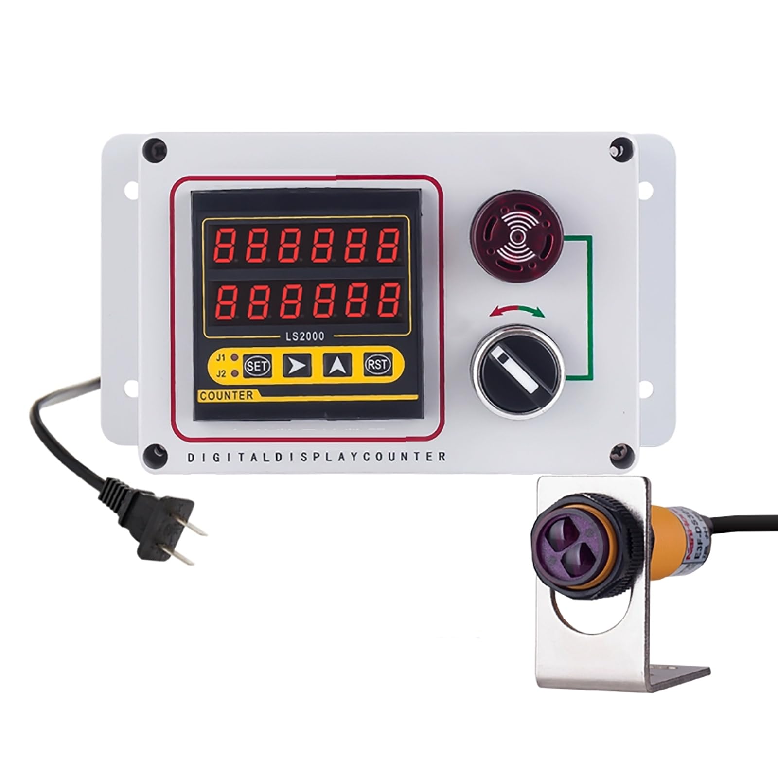 Production Line Counter, Digital Conveyor Counter, Dual-Row Display, Adjustable Sensitivity, for Production Lines, Factories, and Conveyor Belts (70cm)