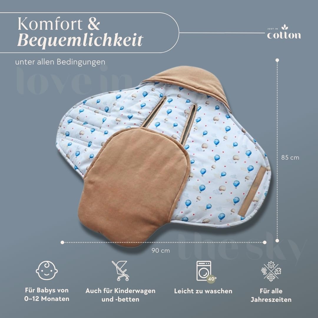 Copertina per ovetto passeggino, coperta in velluto di bambù per seggiolino auto, passeggino e vasca. Coperta universale per seggiolino auto per passeggino (ove in The Sky)