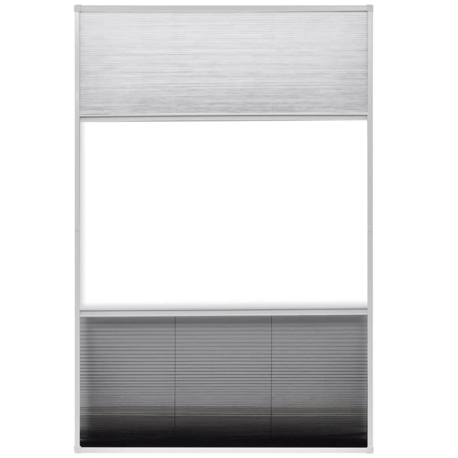 Insektenschutz-Plissee, Duo-Vorhang mit Aluminiumrahmen und PET-Jalousie, Fiberglas-Moskitonetz für Dachfenster, 80 x 120 cm, für Schlafzimmer, Wohnzimmer und Kinderzimmer