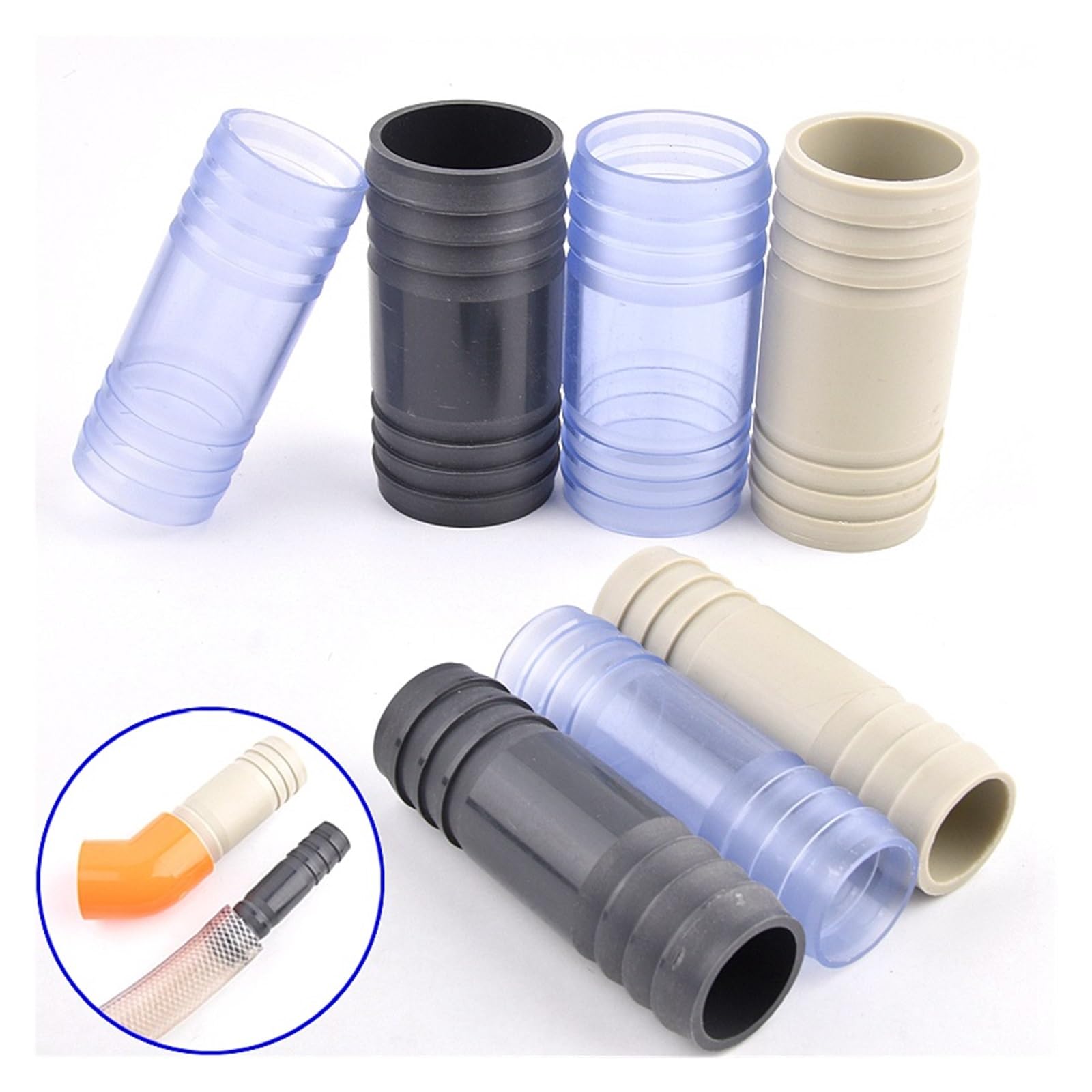 20~50mm UPVC/PPH Doppia Pagoda Dritto Attraverso Connettore Giardino Irrigazione Tubo acqua Giunto Acquario Serbatoio di Pesce Tubo(PPH 25mm,5 Pieces)