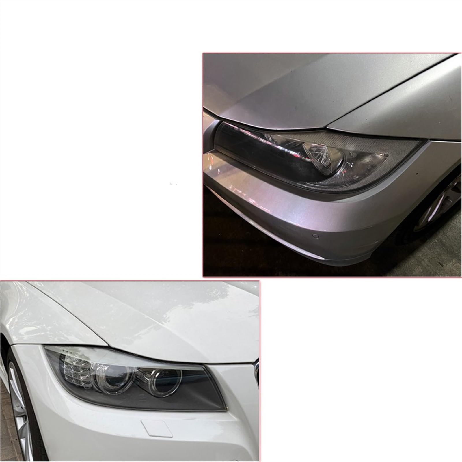 Zestaw 2 naklejek ABS na powieki na sedan lub samochód turystyczny o wyglądzie węglowym, pasuje do BMW serii 3 E90 i E91 (2005-2011).