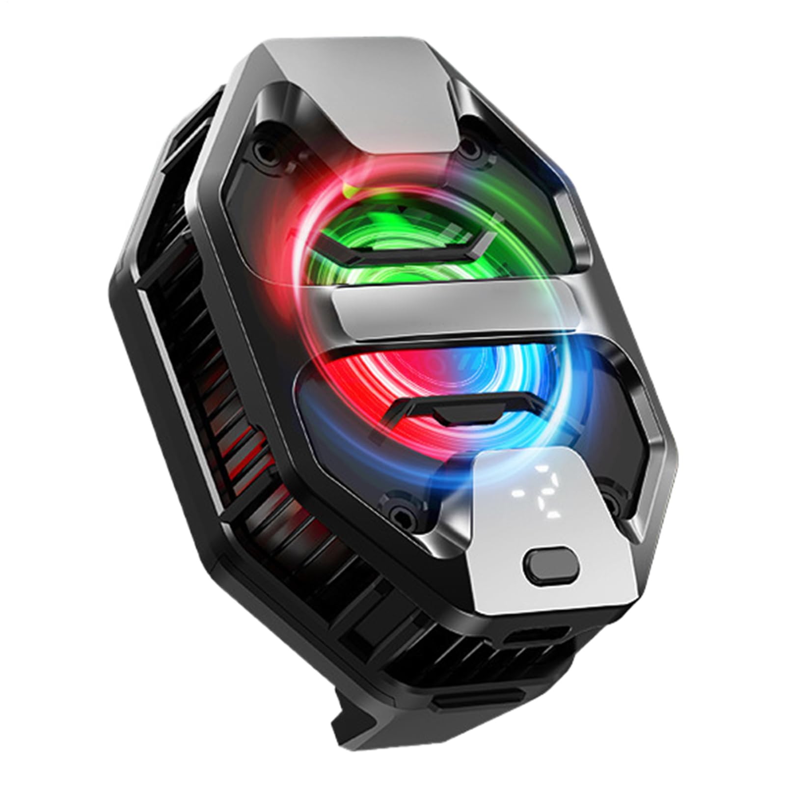 Ventola di raffreddamento per telefono, radiatore per telefono, semiconduttore, portatile, con LED RGB, per videogiochi, live streaming, vlog, tablet, spiaggia