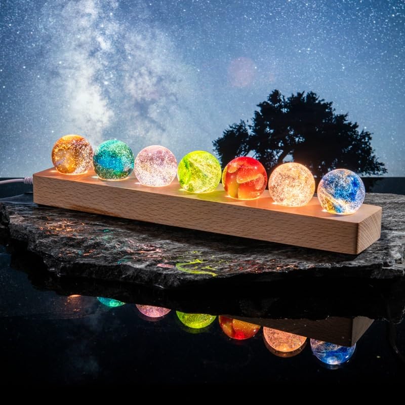 Xintou, sfera di cristallo 3D, con base a LED colorata per illuminazione a forma di albero della vita, luce notturna per meditazione chakra, simbolo della geometria sacra per decorazioni spirituali