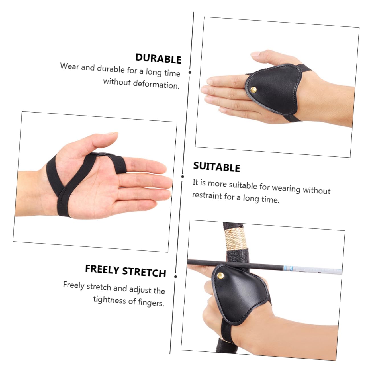 POPETPOP Archery Glove Finger Glove Protective Guard Fit for Bow Hunting Easy Install Comfortable for Archers