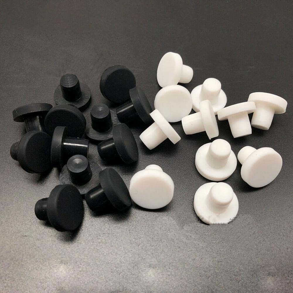 Rubber Bung, Black Solid Silicone Rubber Solid Hole Plugs Seal Round Bore 2mm-14mm Hole Plugs Blanking End Caps Seal T Type Stopper(14.1mm(16pcs))