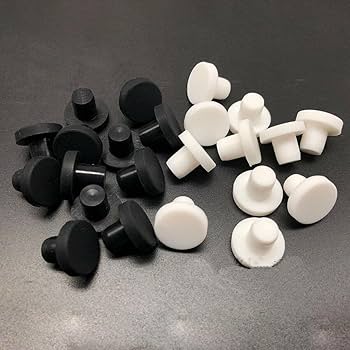 Tappi Per Fori In Silicone, Foro 2mm-14mm Tappi For Fori Con Guarnizione In Gomma Siliconica Solida Rotonda Tappi Terminali Di Chiusura Tappo Tipo T(Noir,6mm(10pcs