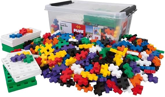 Plus Plus - Learn to Build Big Activity Tub, 410 Pieces - Interlocking Building Stem Toy, Large Puzzle Blocks for Toddlers and Preschool