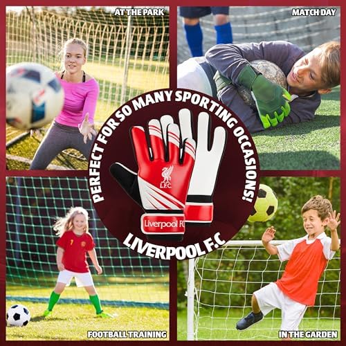 Liverpool F.C. Goalkeeper Gloves for Kids Teenagers - Non Slip Padded Palms Size 5 or 7 - Liverpool Gifts for Boys (Size 7) - Image 3