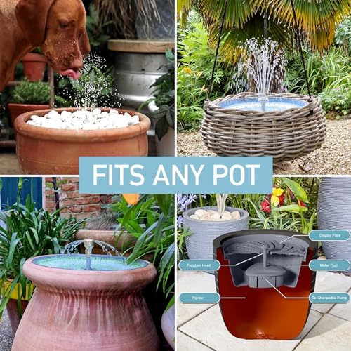 Hydria Water Fountain Kit (2 Months per Charge) Cordless + Rechargeable  Smart LED Fountain Ideal for Meditation,Mindfulness,Home Spa,Biophilia - Indoor Water Fountain  Zen Fountain,Blue,green,red