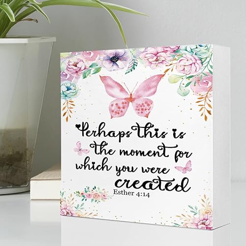 Miniatura 9 de Letrero de madera con cita de versículo bíblico, decoración de escritorio con cruz cristiana, decoración de escritorio para el hogar cristiano,