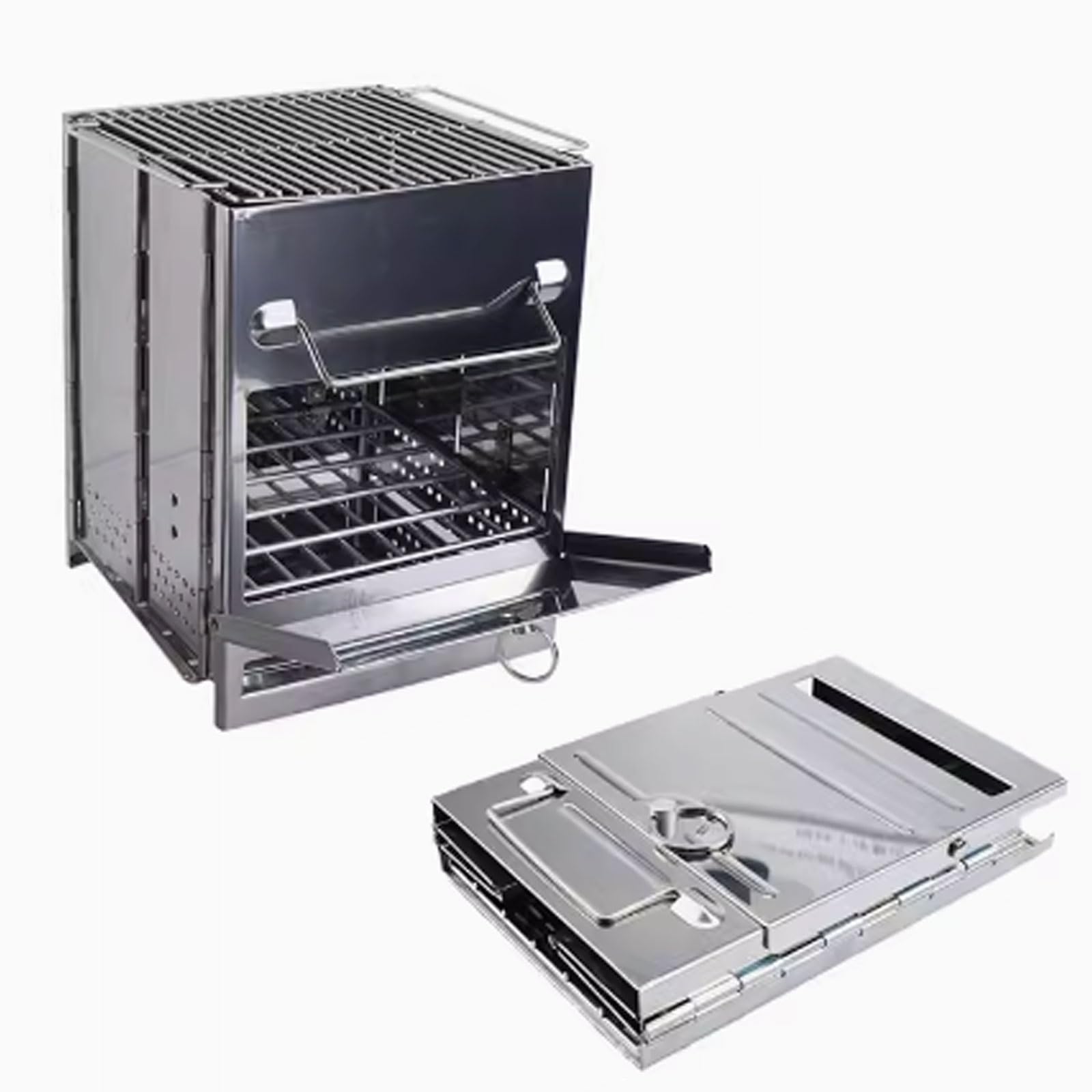 Poêle de camping compact de 20x20,5x35 cm pour lutter contre le froid sous la tente