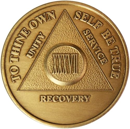 37 años de bronce AA alcohólicos anónimos  sobriosobriedadcumpleañosaniversariorecuperaciónmedallónmonedachip disponible en Yaxa Colombia