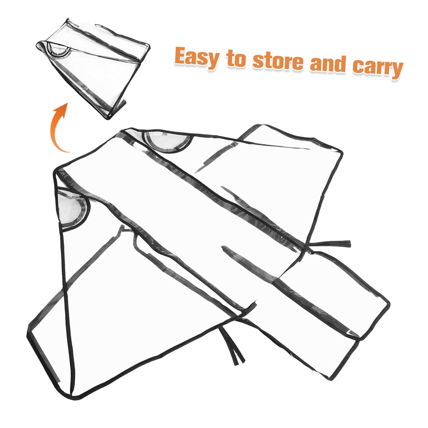 Portable Stroller Rain Cover Windproof and Waterproof Canopy for Easy Install for Baby Cart