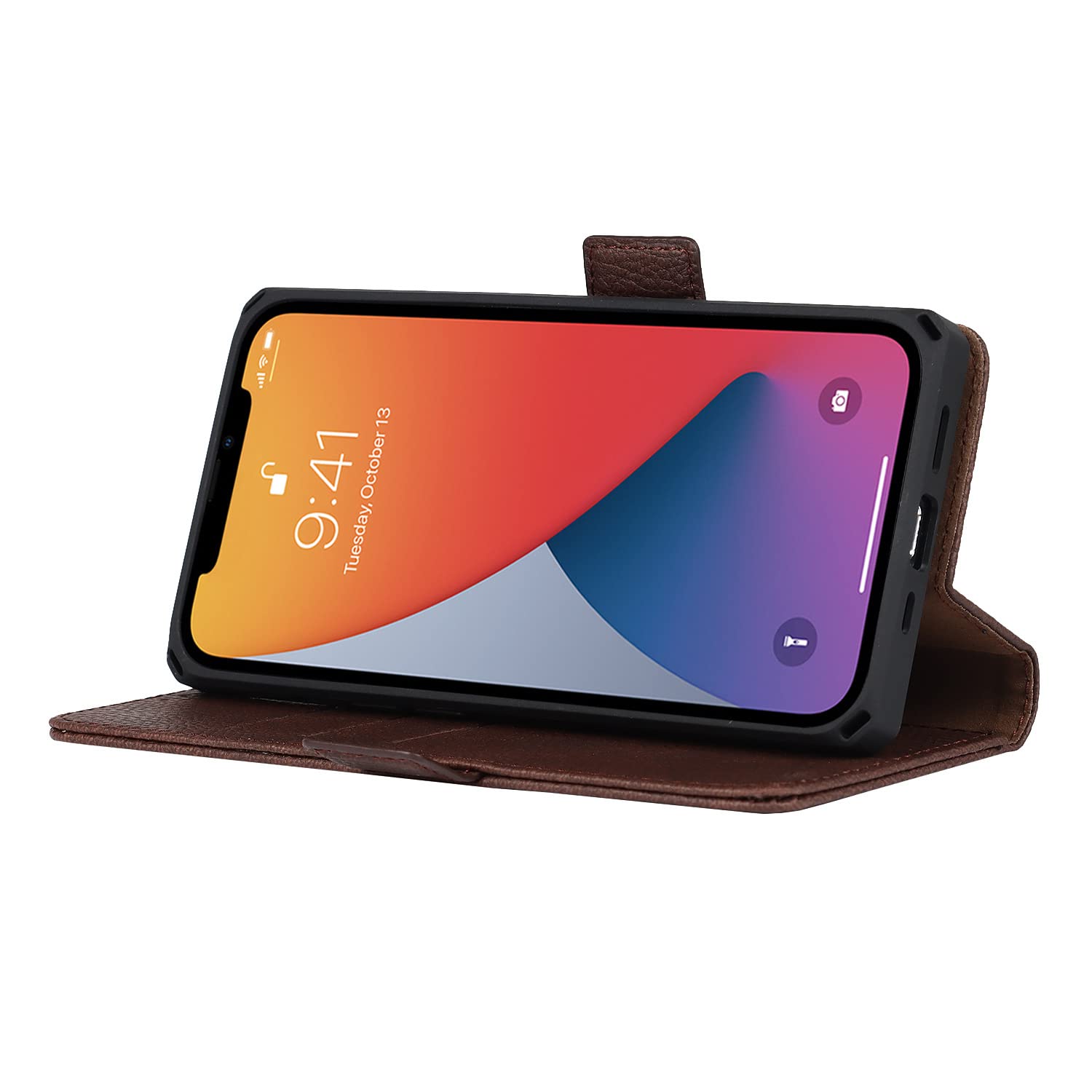 AHGDDA Custodia per iPhone 13/13 Mini/13 Pro/13 Pro Max, custodia magnetica in pelle con supporto per carte di credito, custodia antiurto (colore: blu, dimensioni: 13 pro max 6,7 pollici