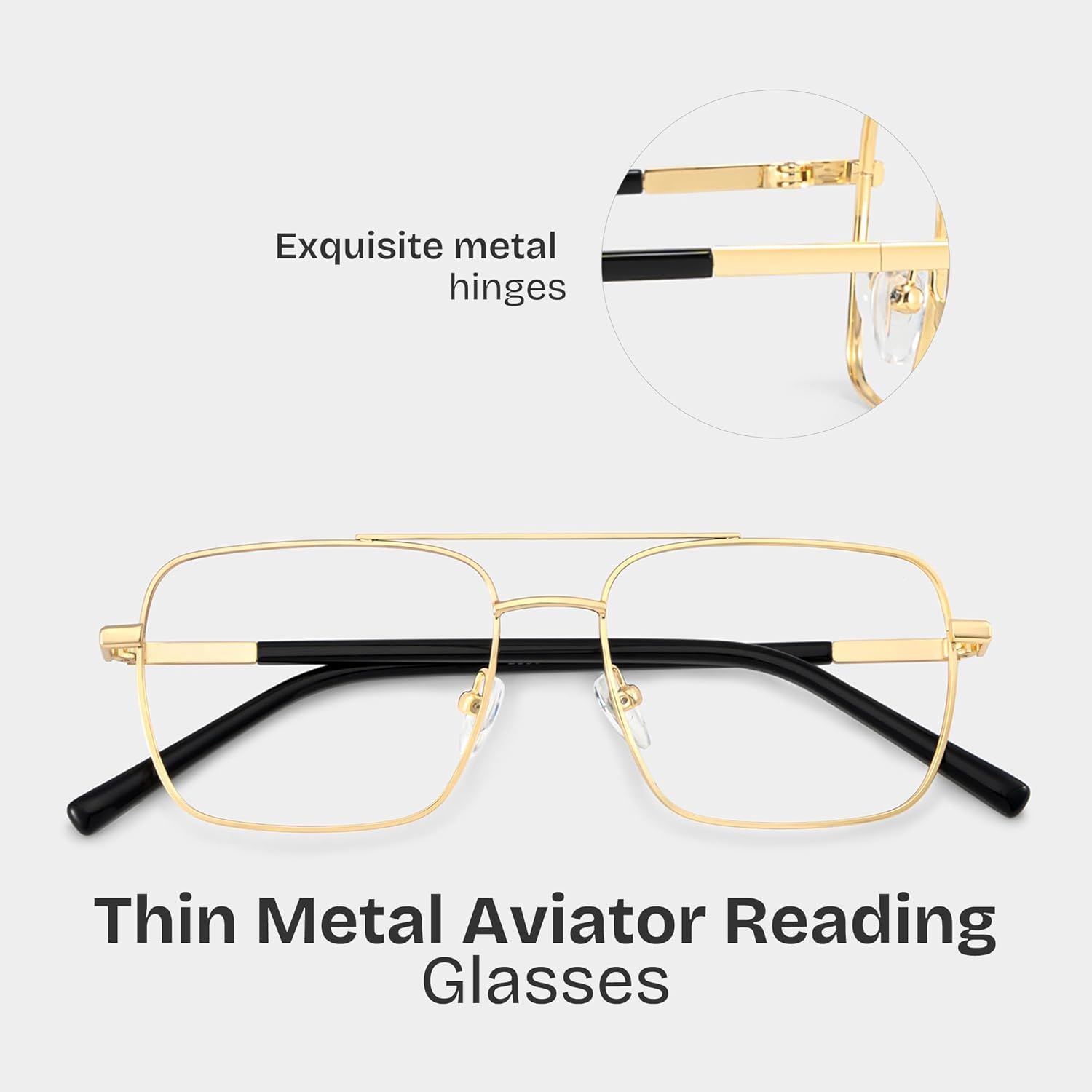 Zeelool Aviator Blue Light Blocking Reading Glasses for Women Men, Eyeglasses Readers with Anti Eyestrain/UV/Glare Lens Iris - Image 4