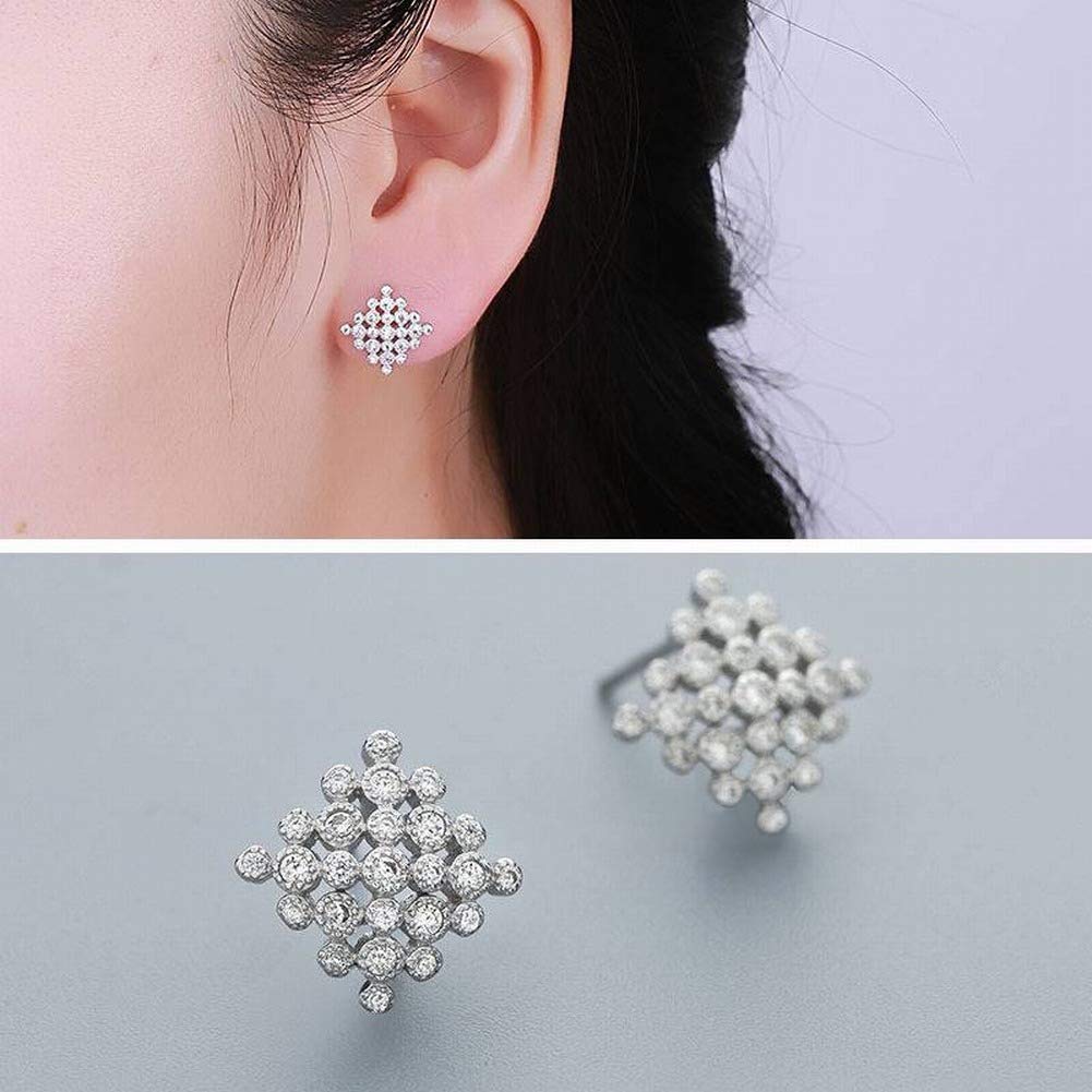 Damen Ohrstecker S925 Silber Ohrstecker Einfache Stein Ohrstecker