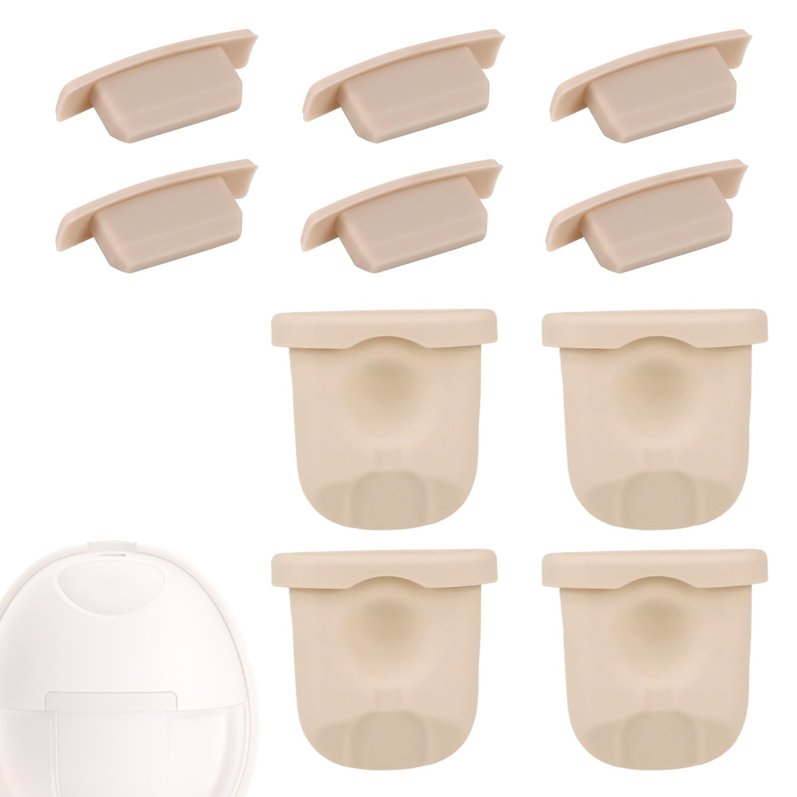 10pcs Breast Pump Parts Compatible with Eufy S1 Pro/S1/E20/E10, 4pcs Silicone Diaphragms and 6pcs Spout Caps Wearable Breast Pump Replacement Accessories for Eufy