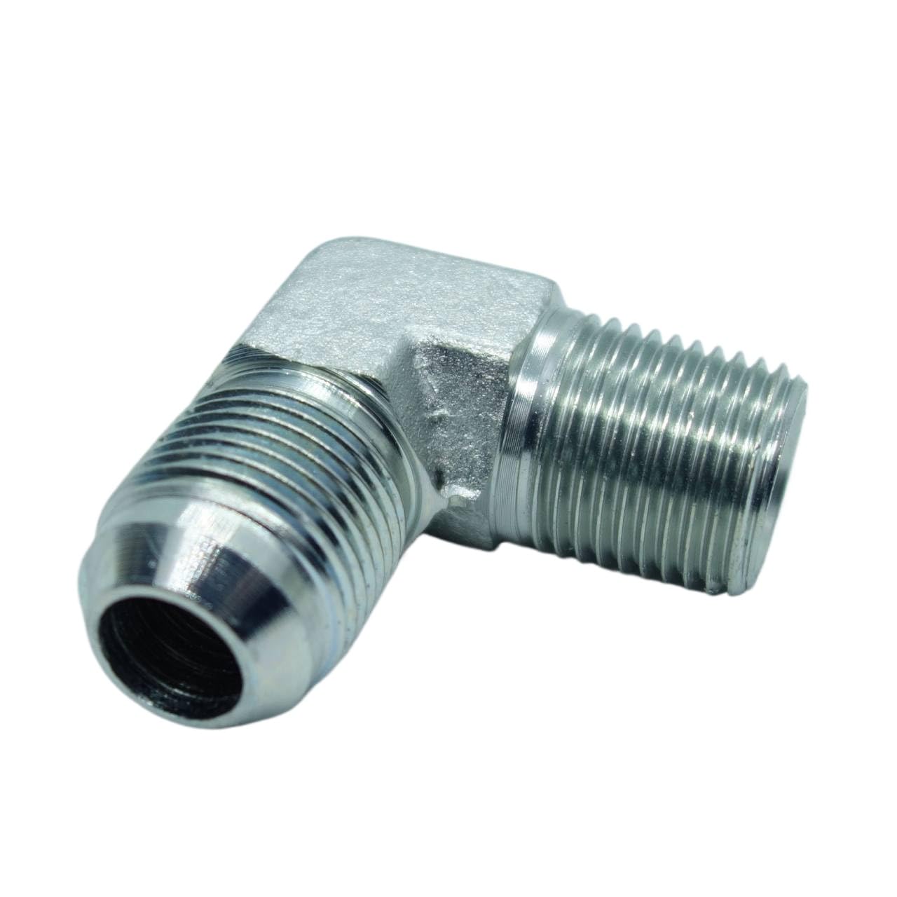 1 Piece 5/8" Male JIC (7/8"-14 Tpi) x 1/2" Male NPT Hydraulic Fitting 37° Flare to 90° Elbow Pipe Adapter