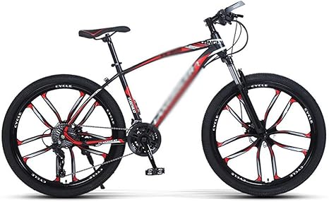 Amazon Co Jp マウンテンバイク 自転車 クロスバイク Mtb 男の子の女の子と女性のためのマウンテンバイクの炭素鋼フレーム自転車21 24 27道路 歩道 山のためのスピードギア26インチの車輪 Size 21 Speed Color 赤 スポーツ アウトドア