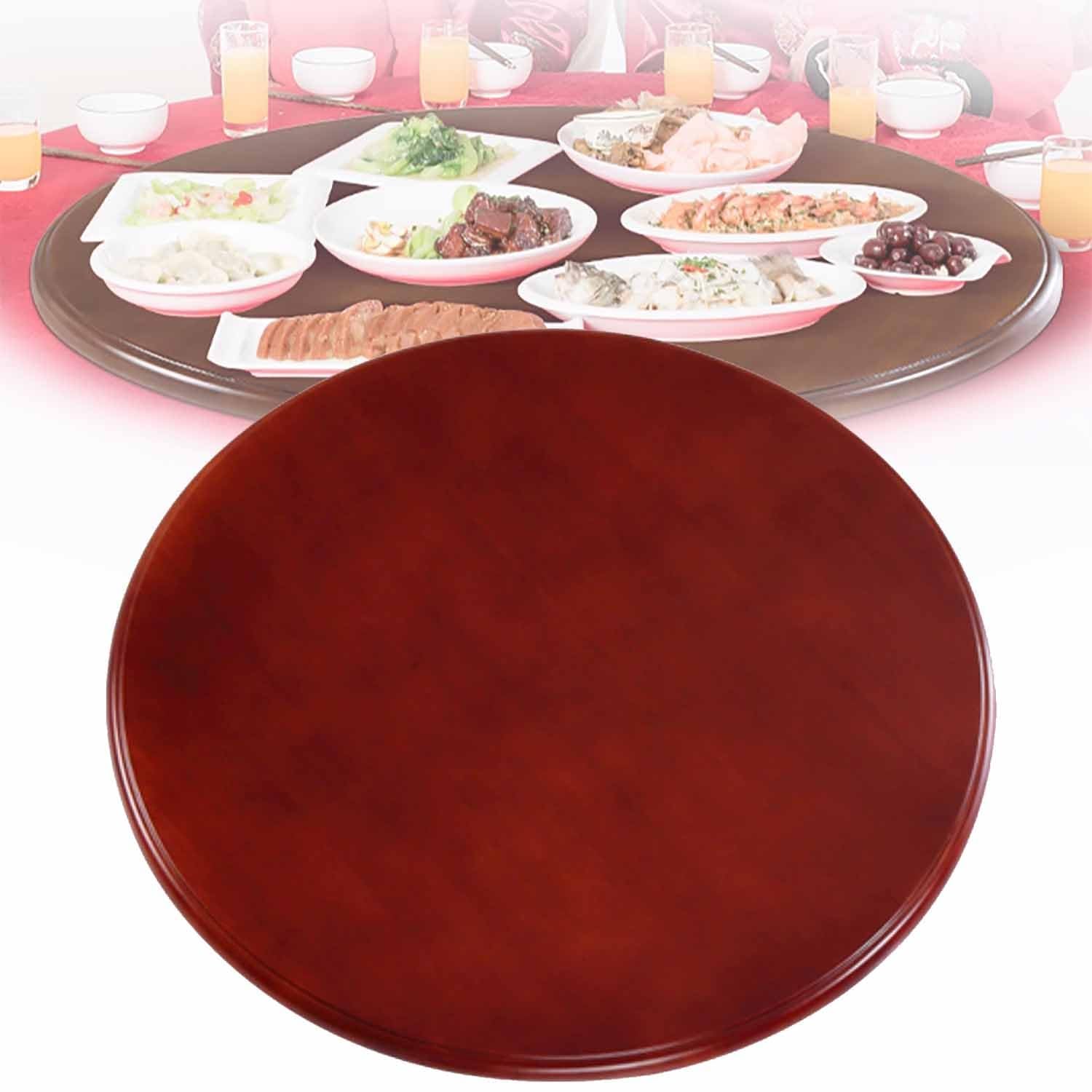 Plateau tournant Lazy Susan en bois noble, grand plateau de service rotatif 360