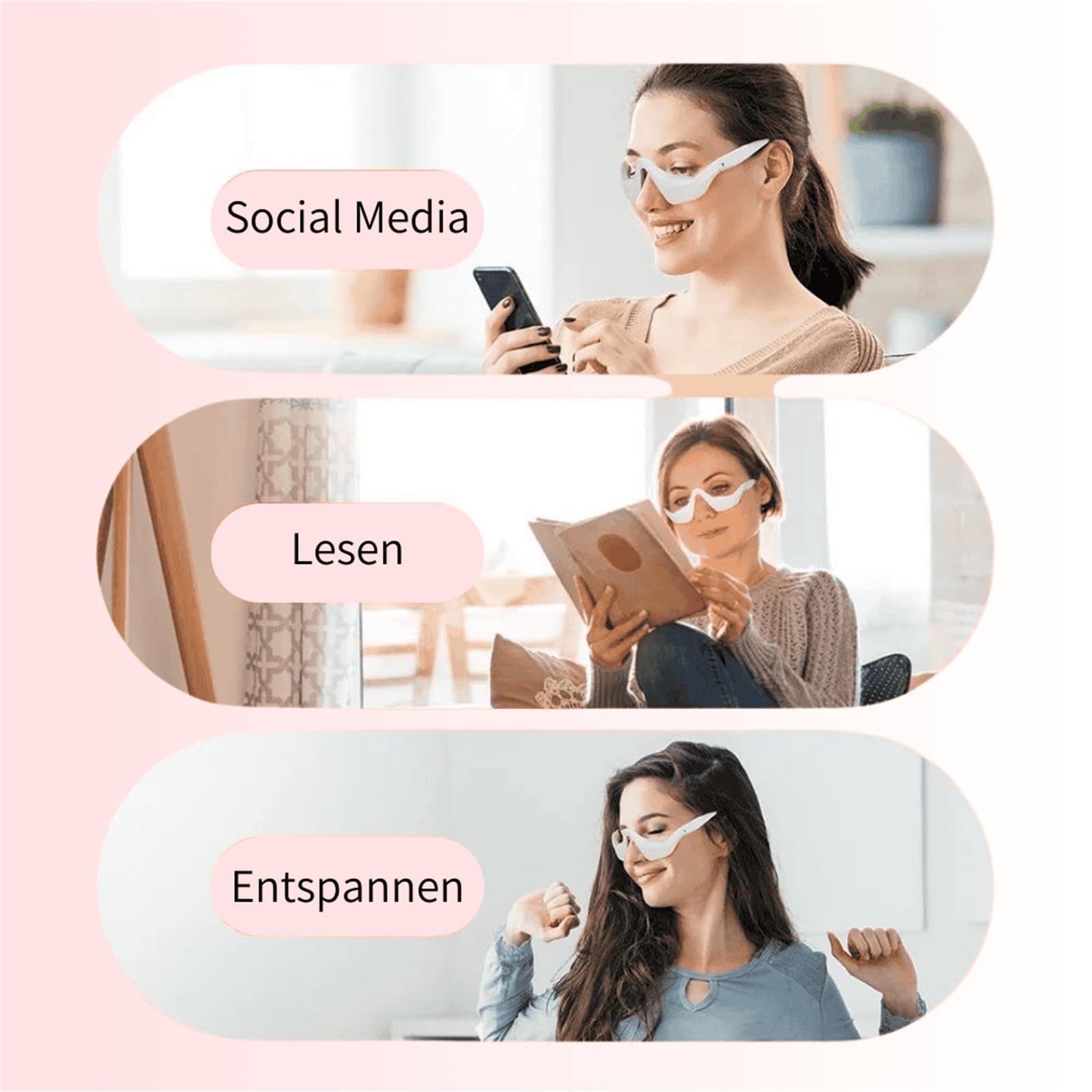 stellaura Aureva - Verjüngende Rotlicht-Therapie für strahlendere Augenpartie Rotlicht Augenmassagegerät zur Faltenreduzierung und Augenverjüngung