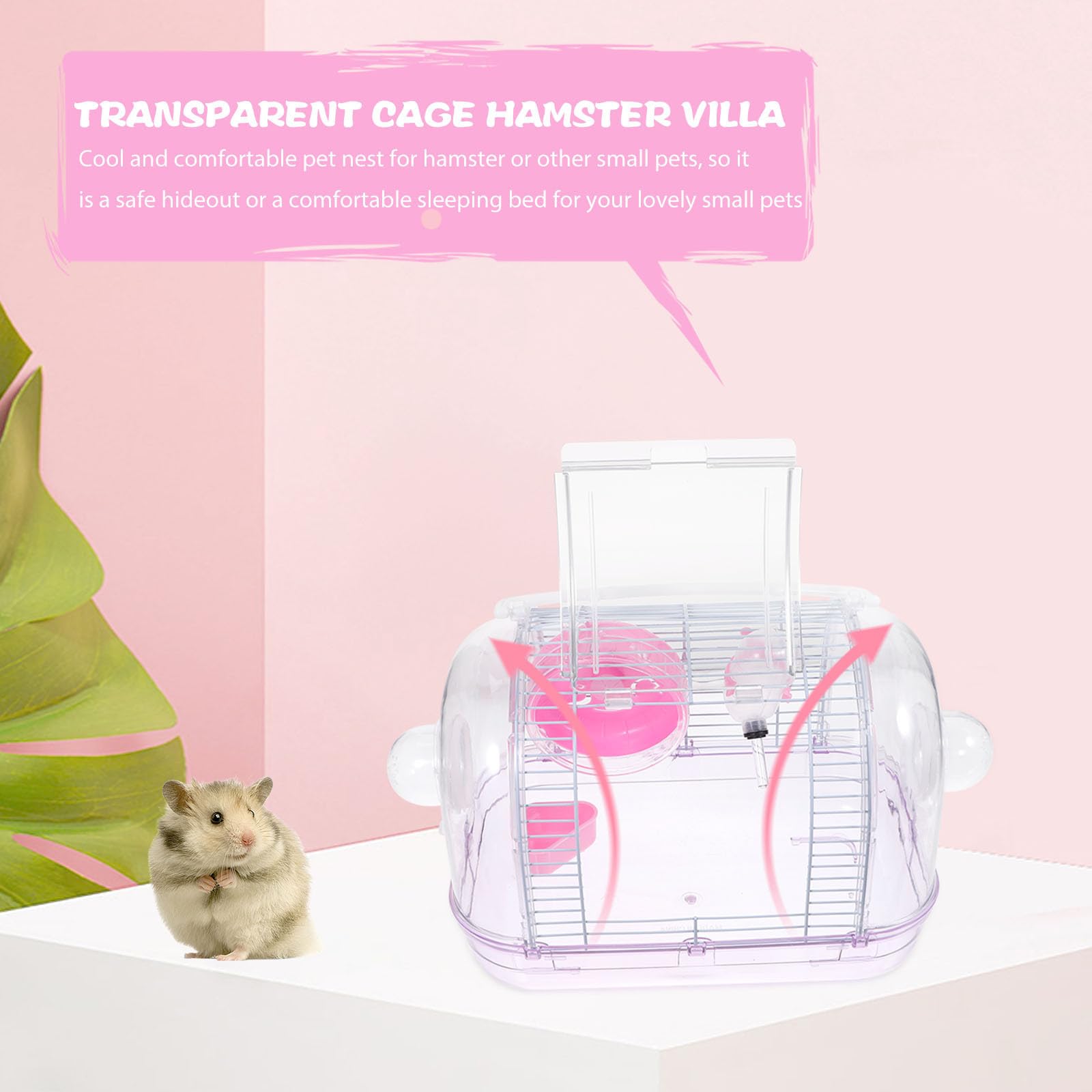 MAGICLULU Hamstertransportbox als Reisekäfig aus Kunststoff und Eisen mit Sicherem Material und Leicht zu Reinigen für Hamster und Meerschweinchen im Freien