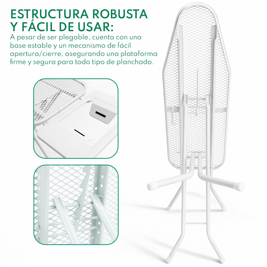 Nordiq - Tabla De Planchar - Tablas De Planchar - Tabla Plegable Y Ligera - Funda 100% Algodón - Rojo 117x84x34cm