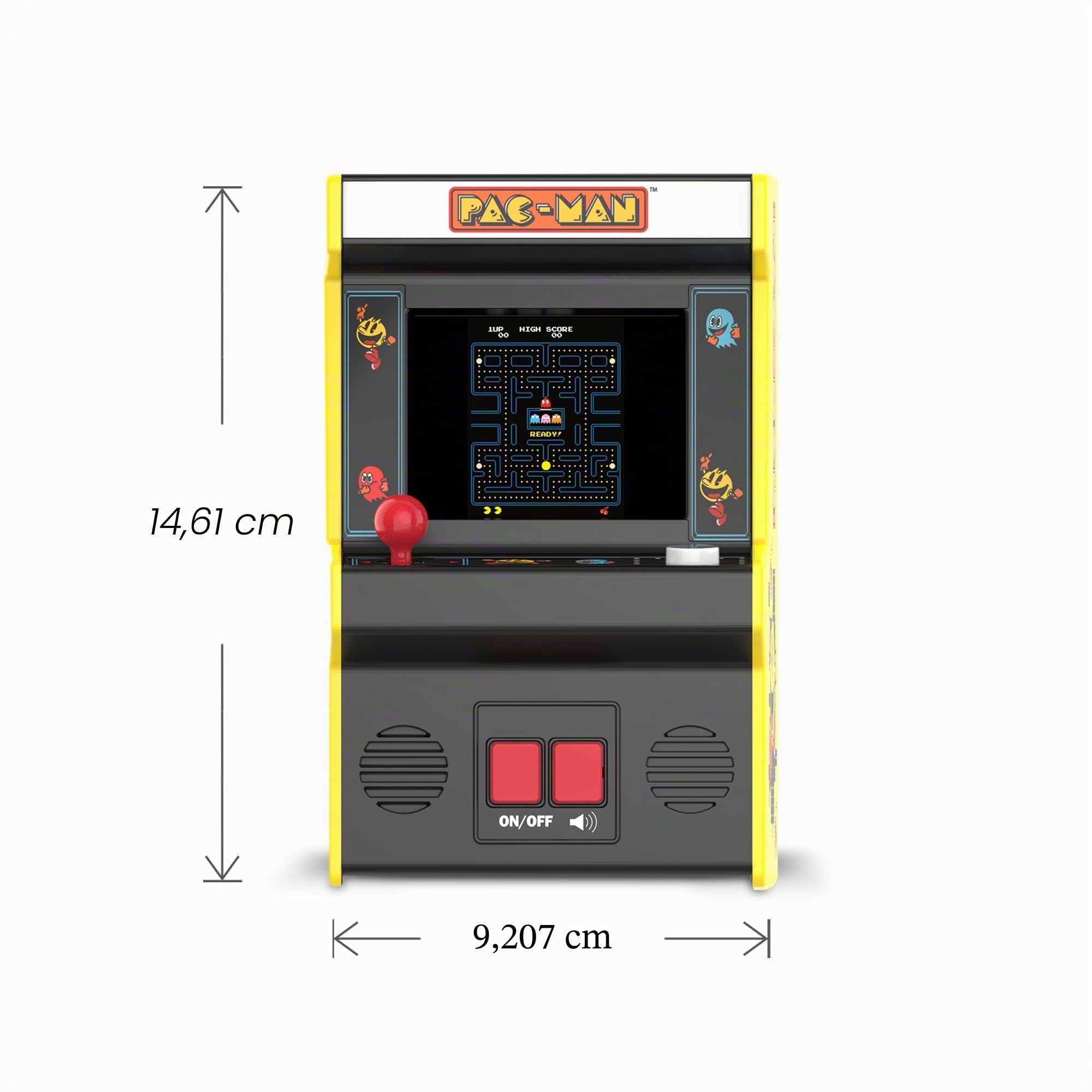 Macchina Arcade Mini Pac-Man™ di Basic Fun, Giocattolo Elettronico Retrò Classico con Nuovo Schermo a Colori TFT, Replica Autentica in Miniatura, Perfetto per Tutte le Età