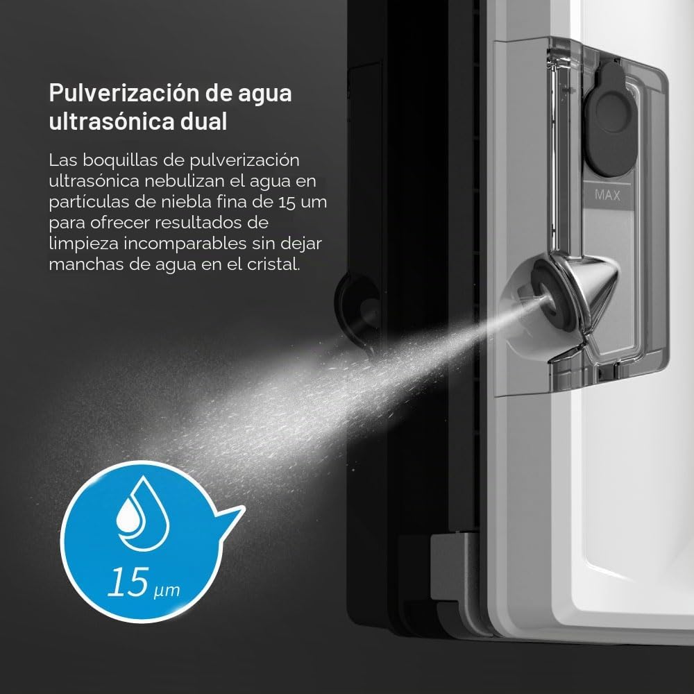 HOBOT S7 Pro Dual Mop Polish Hand Wiping Tec Robot Limpiador de Ventanas, Pulverización Dual Ultrasónica de 15nm, 4800Pa de Potencia de Succión, App y Control Remoto | para vidrio enmarcado / sin