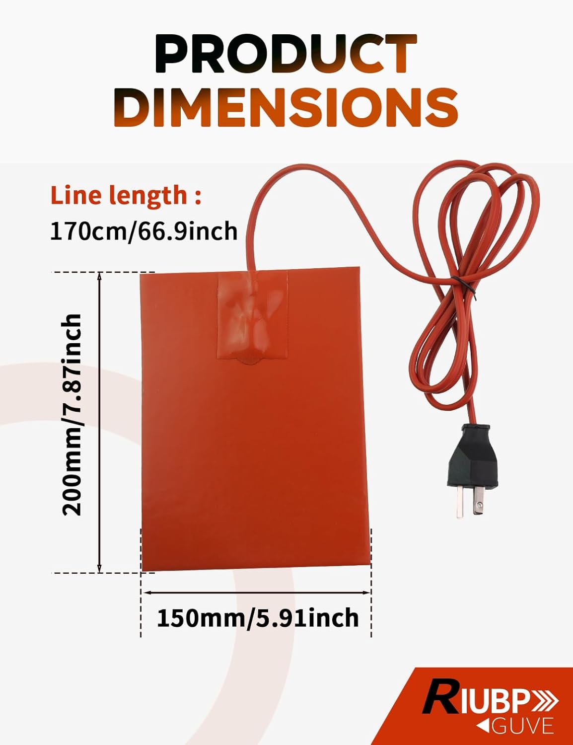 2PCS Engine Heater Pad, Oil Pan Heater Pad for Cars and Trucks 6"x8", 300W Power Comes with a 5.57-Foot Power Cord