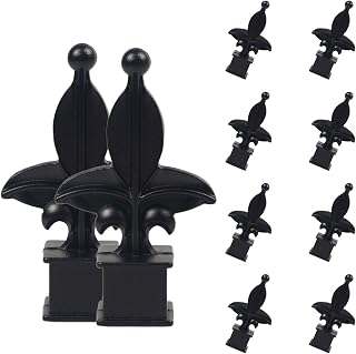 10Pcs Metal Fence Finials Fits 3/4" Square Post Aluminium Alloy Black Finial Topper Fence Caps for Garden Yard Lawn Iron Picket Fences Spire Decoration