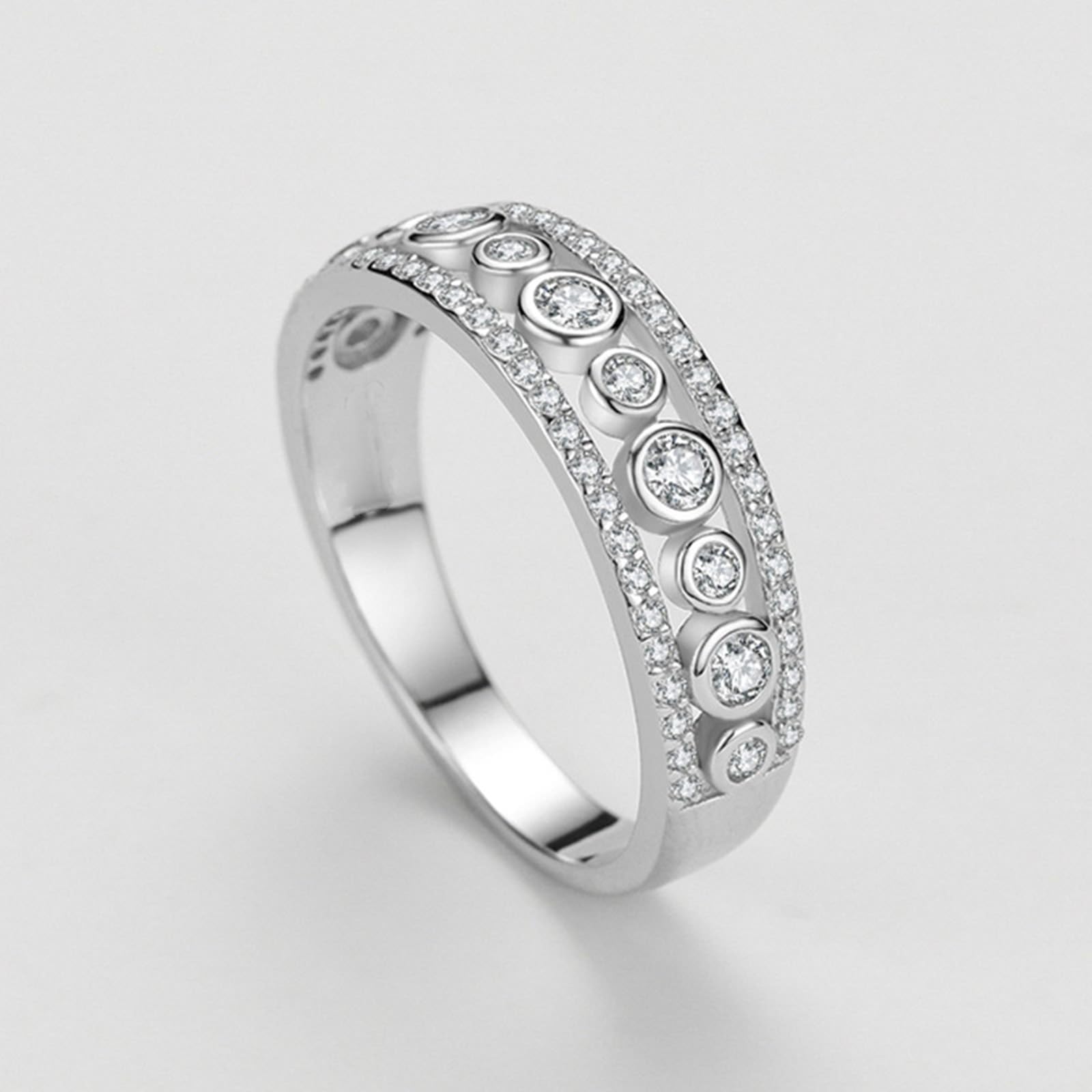 Partnerringe Gelbgold 18 Karat 750, Blase Trauringe mit Labor Erstellt Diamant Echt Gold, Freundschaftsringe Platin PT950, Gr.47-65
