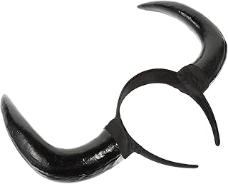 Halloween Horn Headband Large Bull Horns Costume Headband Black Party Horns Headpiece Cosplay Horns Hairbands Halloween Party