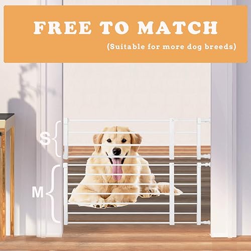 Miniatura 3 de Puerta corta para perros expandible de 22 a 39.37 pulgadas para pisar, puerta pequeña para mascotas de montaje a presión, puerta baja ajustable para