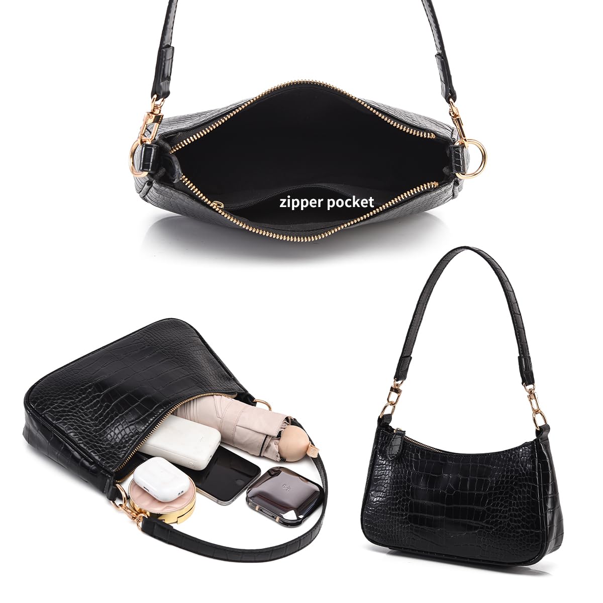 Shoulder Bag for Women with 2 Removable Straps and Zipper Closure Crossbody Bags Clutch Tote HandBags Purses | Zipper Closure, Zipper Closure: 02-beige