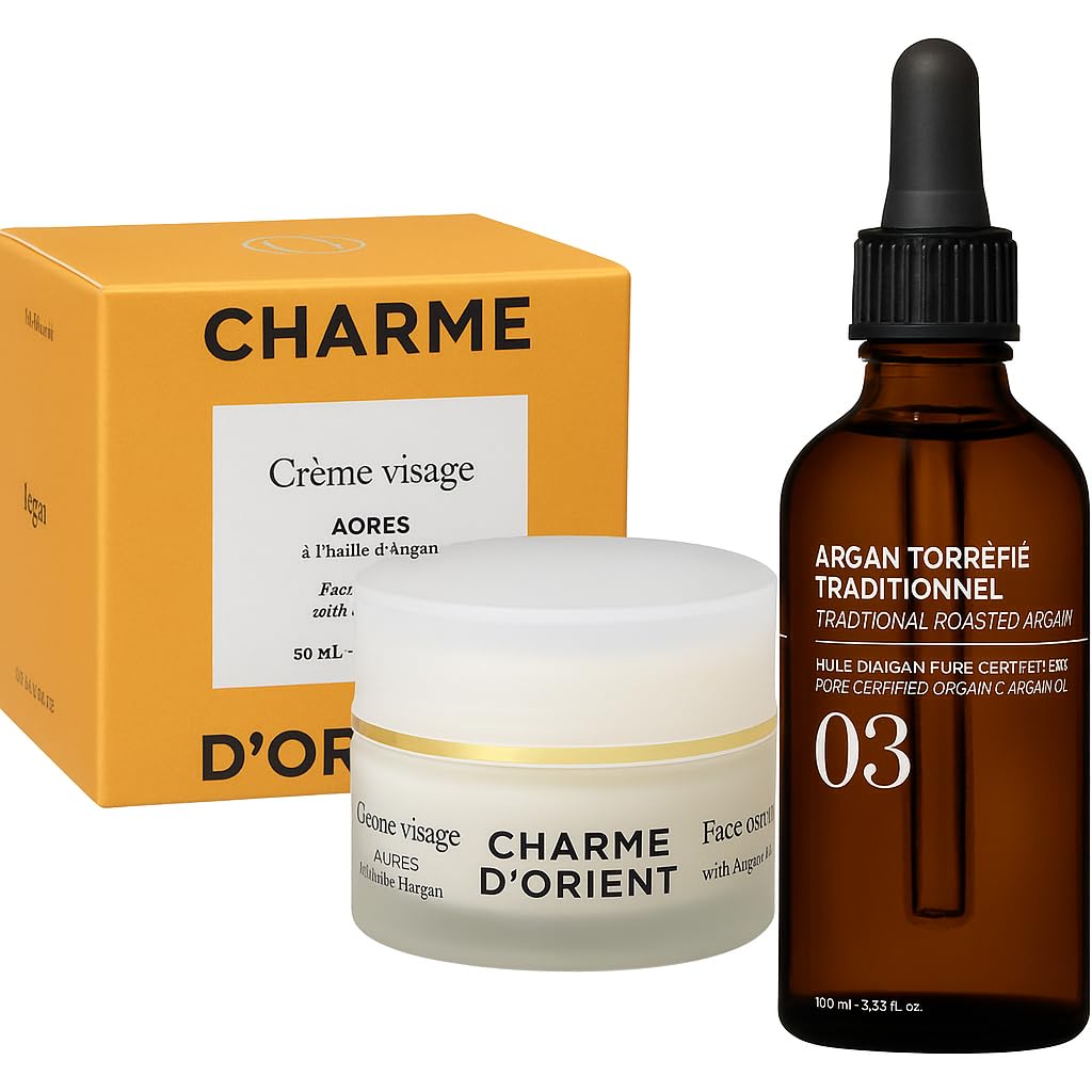 Duo Huile d'Argan – Crème Visage & Huile Pure d'Argan