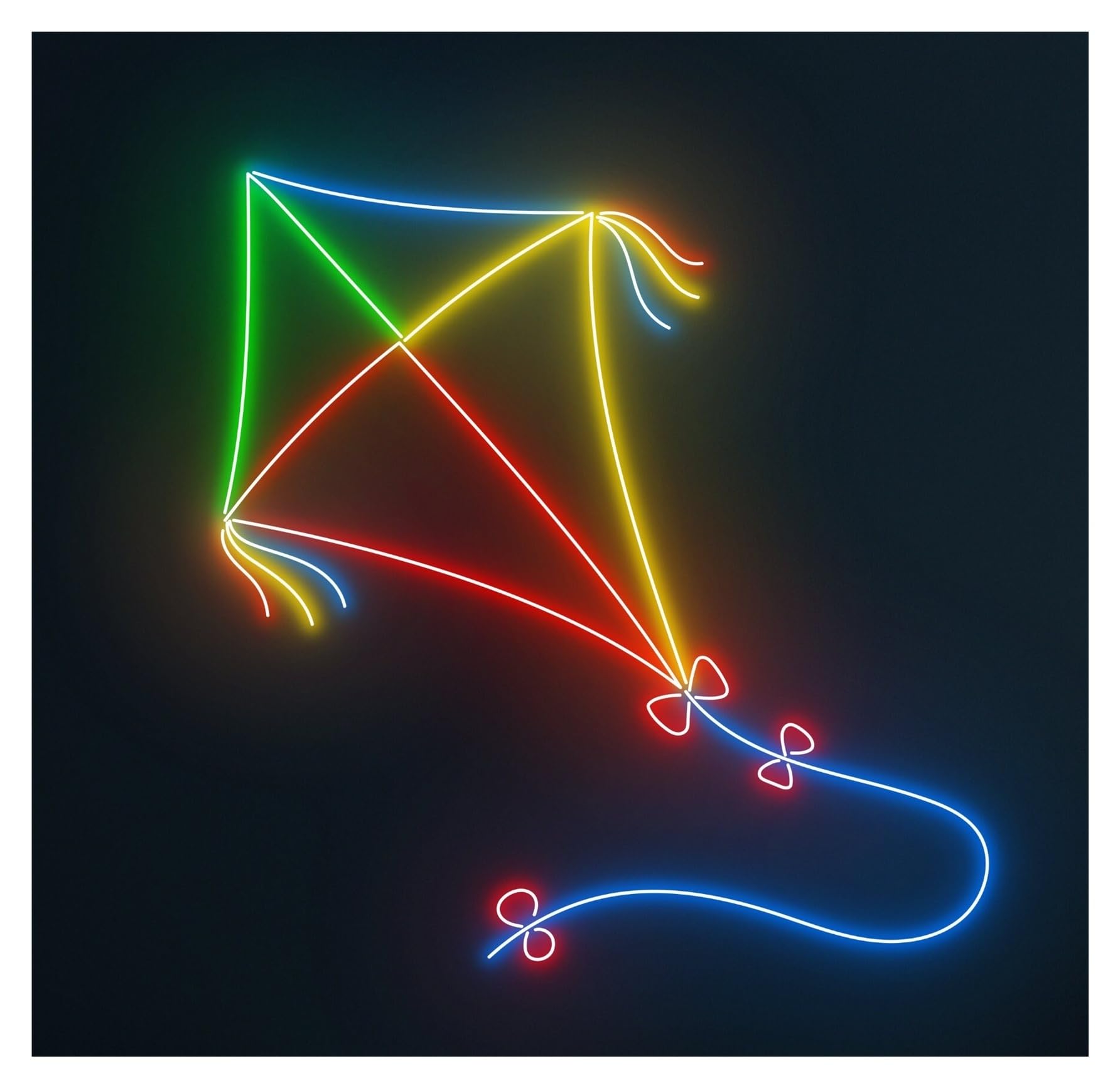 RONGCH Hanging Art Neon Signs Kite Neon Sign Room Couple Light Decor for Storefront Window Display Business Entrance,Bright Wall 55cm