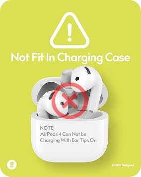 Gcioii 3 Pairs Ear Tips for AirPods 4 Noise Cancelling Earbuds Cover [Added Storage Pouch] Anti-Slip Accessories Compatible with Apple AirPods 4th Generation (Translucent)