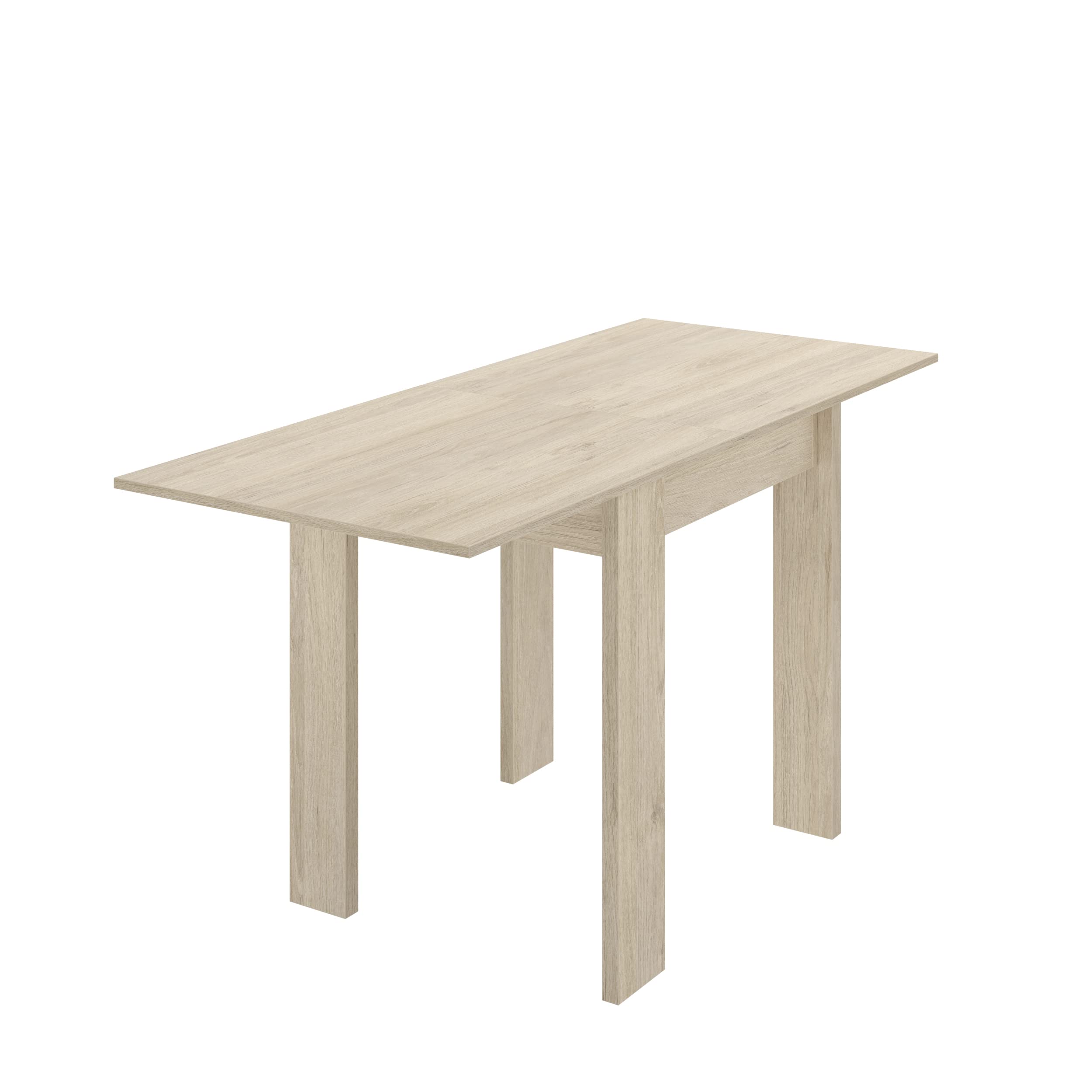 DEKIT GRUPO RIMOBEL BOK Mesa Auxiliar de Comedor o Cocina Extensible, Melamina, Roble Natural, 79-77x67-134x67 cm