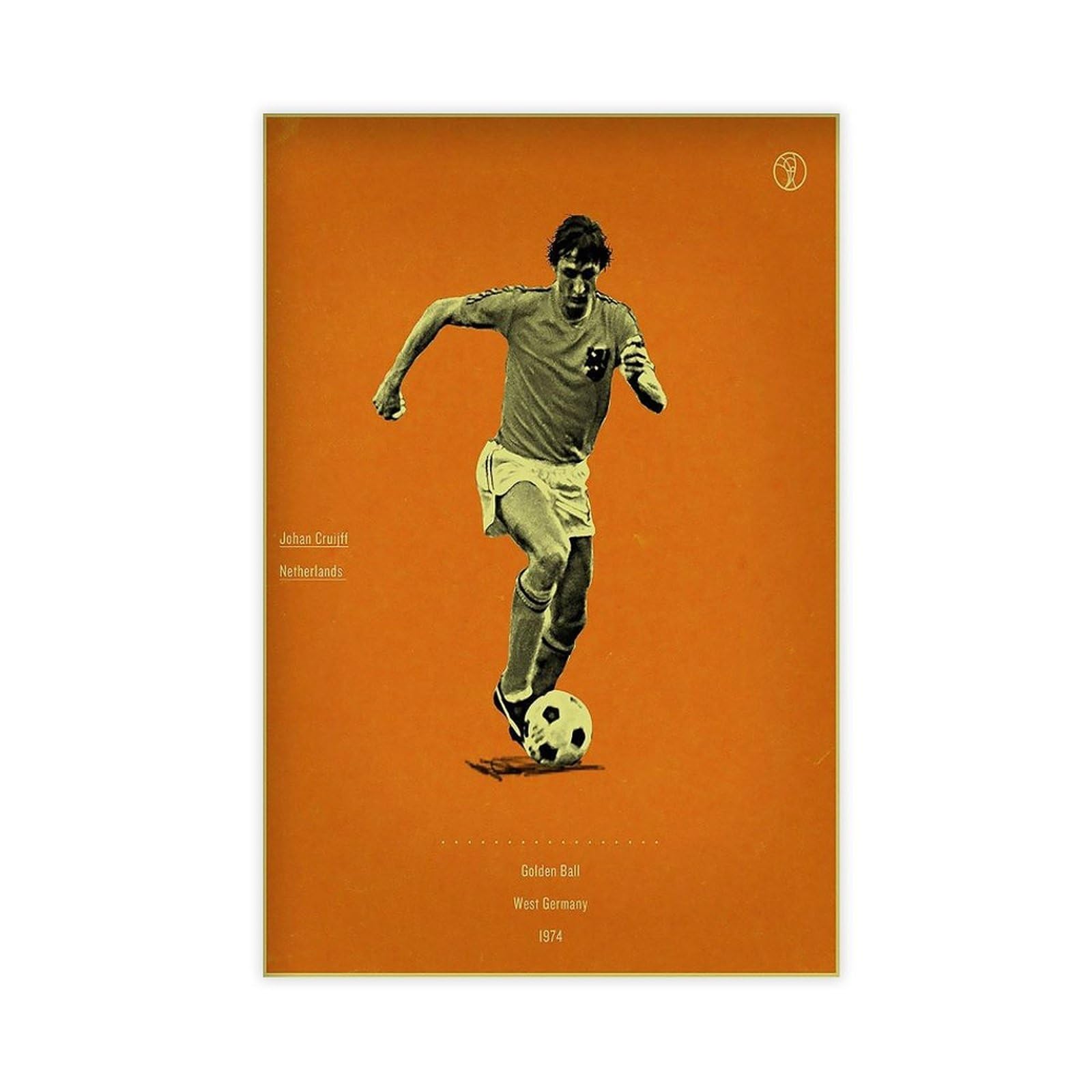 NCUDANK Johan Cruyff Poster Canvas Poster Bedroom Decor Landscape Office Room Decor Gift 12x18inch(30x45cm)