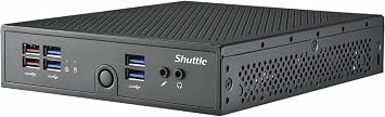 Shuttle XPC Slim Fanless DS50U7 Mini Barebone PC Intel i7-1355U Processor Iris Xe Graphics Supports DDR5 SO-DIMM Max. 64GB Triple Display Support 12V or 19V DC No Ram No HDD/SSD No OS Installed