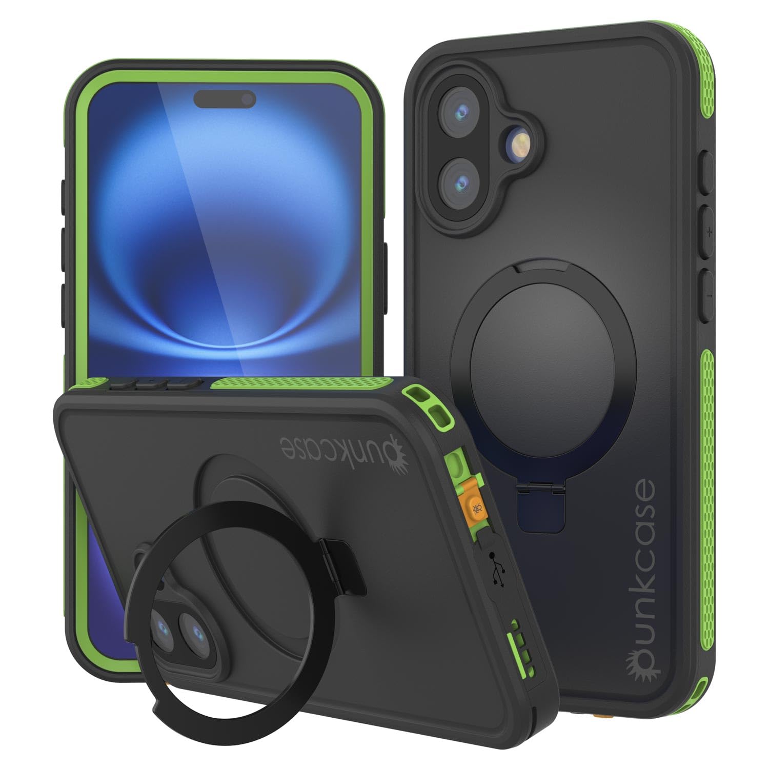 Punkcase for iPhone 16 Waterproof Case [Kickstud 2.0 Seriess] Protective IP68 Certified Cover W/Screen Protector & Kickstand | Ultra Slim 360
