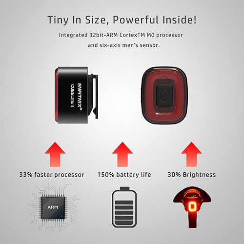 Miniatura 3 de CUBELITE II Luz inteligente para bicicleta, detección automática de luz ambiental, luz trasera con detección de freno, recargable por USB, súper