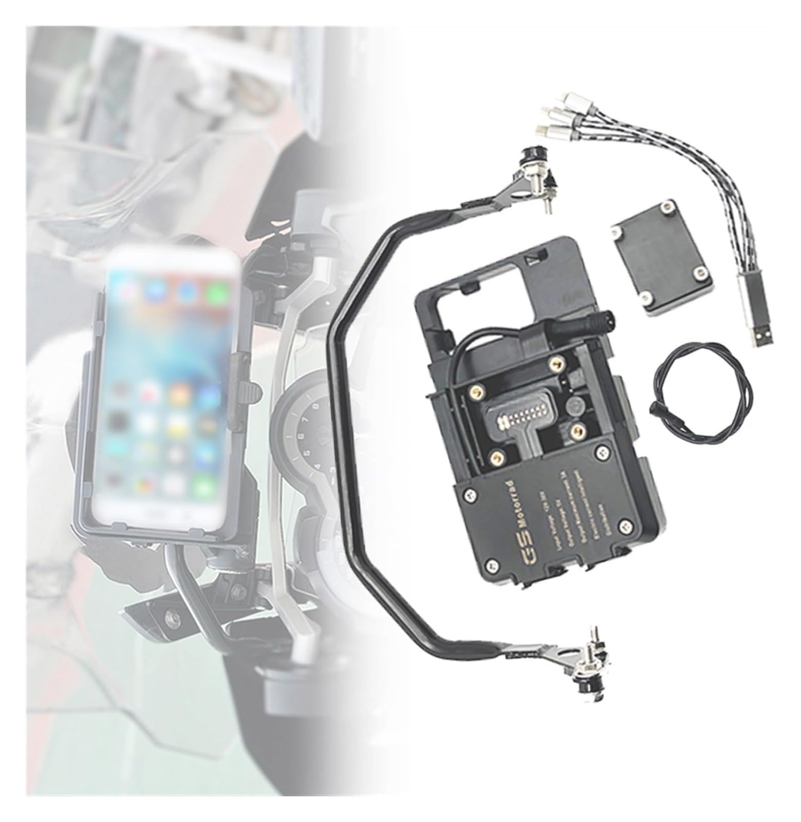 para BMW R1250GS R1250 GS R 1250 GS GSA para Adventure ADV 2019 2020 Soporte De Manillar para Navegación GPS para Teléfono Móvil De 12 Mm Motocicleta Soporte Navegación(Full Set AB)